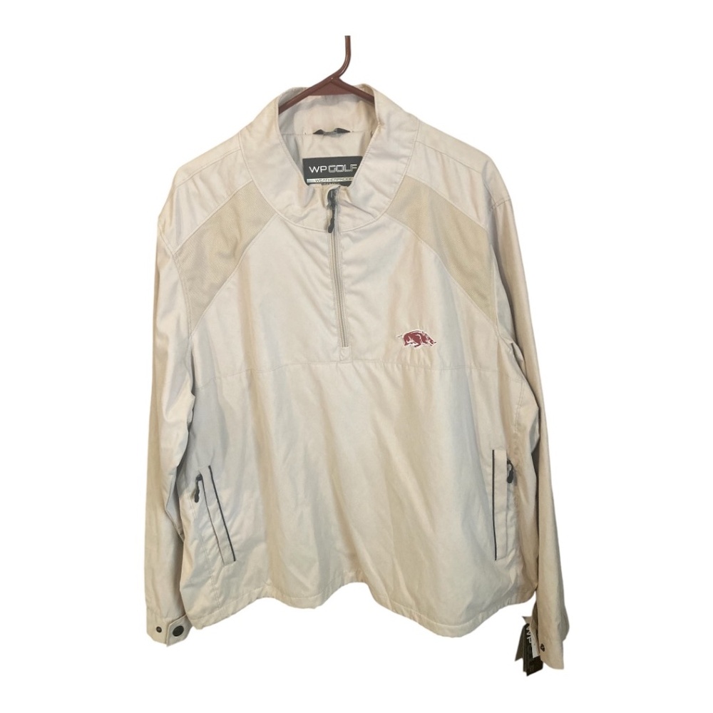 WP Weatherproof Golf Mens Pullover Jacket Stone Size X-Large Razorback LOGO